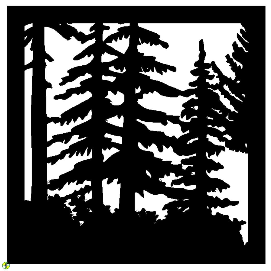 Decorative Rustic Metal Panel, Metal Panel Insert, Wildlife Scenery with Just Trees Square Panel (SP Trees 1) - Wood & Metal By Dao