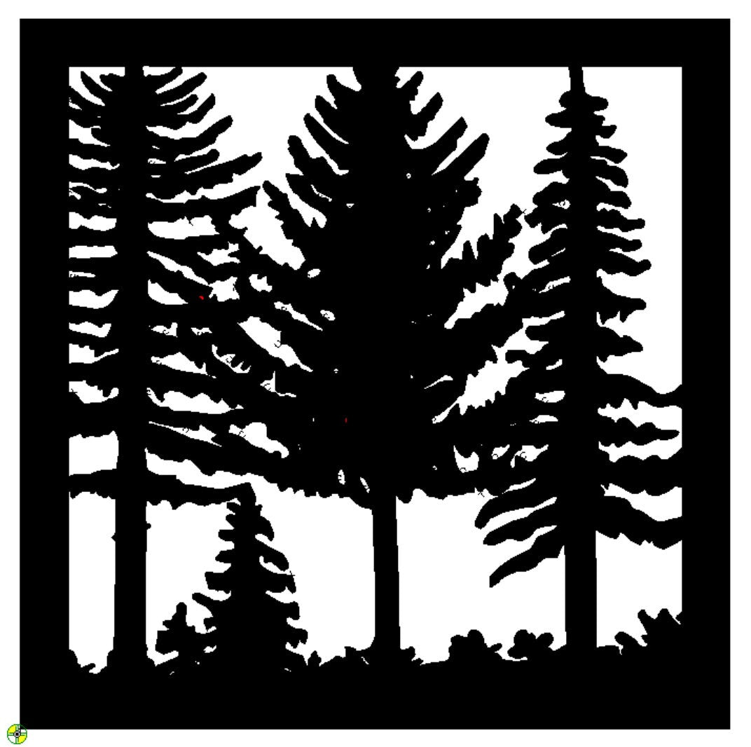 Decorative Rustic Metal Panel, Metal Panel Insert, Wildlife Scenery with Just Trees Square Panel (SP Trees 3) - Wood & Metal By Dao