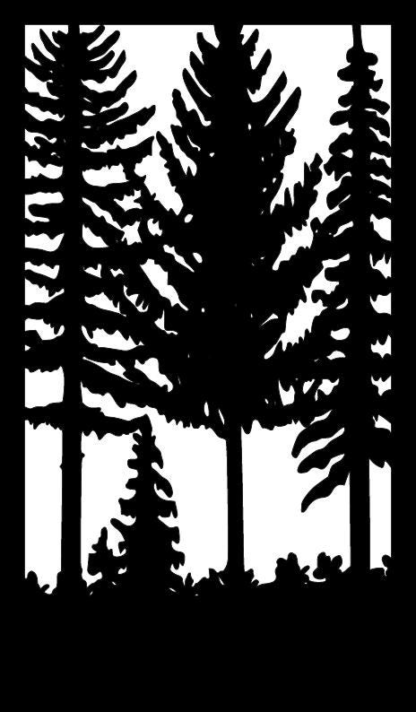 Decorative Rustic Metal Panel, Metal Panel Insert, Wildlife Scenery with Trees Metal Panel