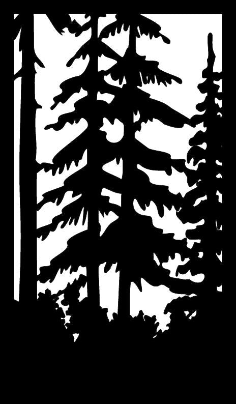 Decorative Rustic Metal Panel, Metal Panel Insert, Wildlife Scenery with Trees Metal Panel