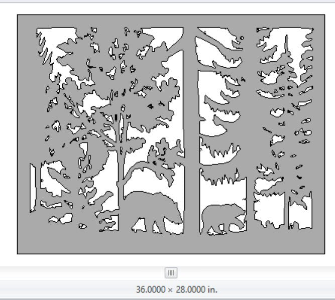 Decorative Rustic Metal Panel, Metal Panel Insert, Wildlife Scenery with Bears Metal Panel - P28 - Wood & Metal By Dao