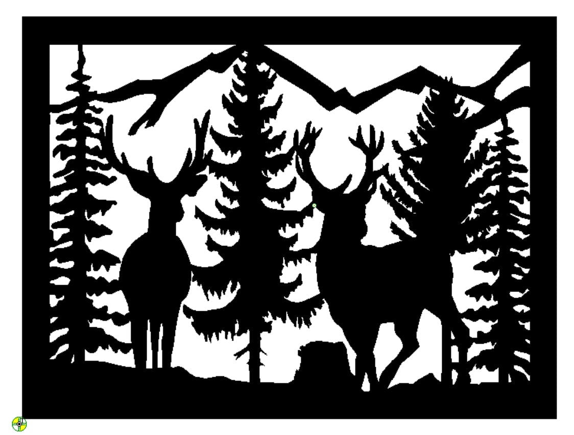 Decorative Rustic Metal Panel, Metal Panel Insert, Wildlife Scenery with Deer in the Woods Metal Panel - Wood & Metal By Dao