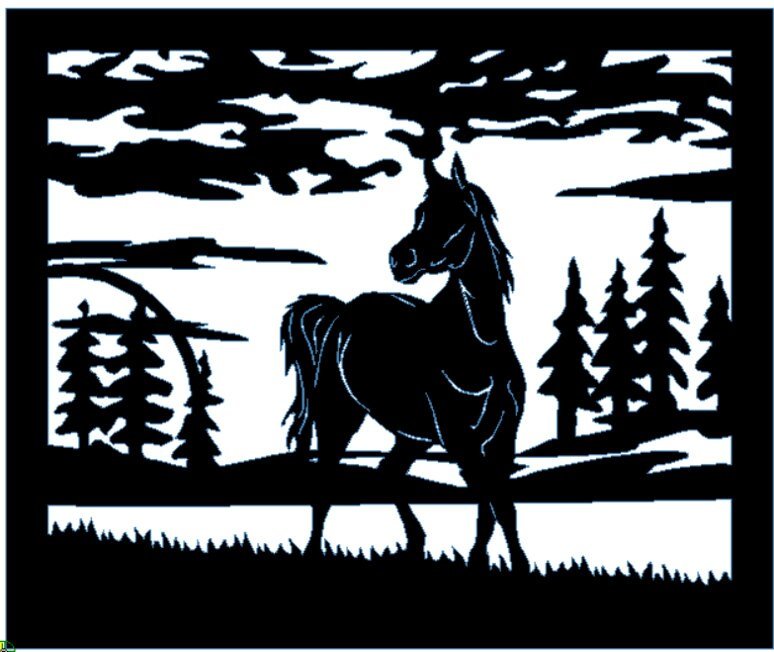 Wildlife Scenery with Horse Metal Panel - P9 - Wood & Metal By Dao