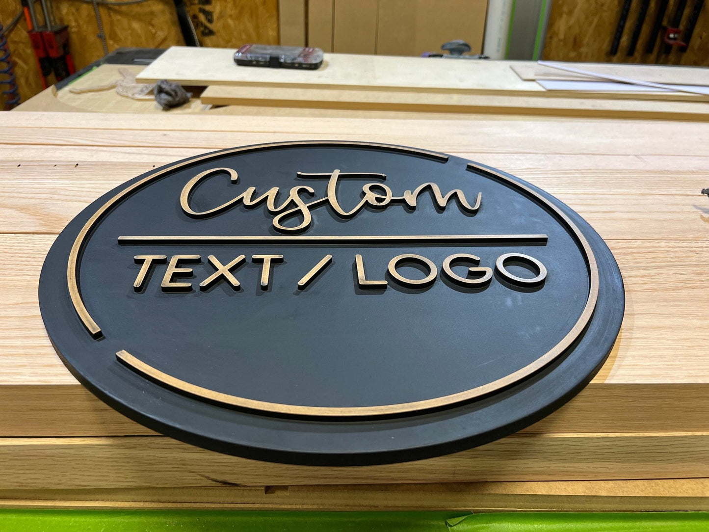 Custom Carved Sign, Custom Logo Sign, Personalized Sign, Wedding Gift, Housewarming Gift, Outdoor Sign, Backyard Sign, Pool Sign - Wood & Metal By Dao