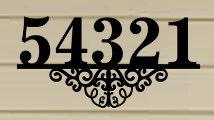 Decorative Metal House Number / Address Sign 1 - 7"x14" - Wood & Metal By Dao