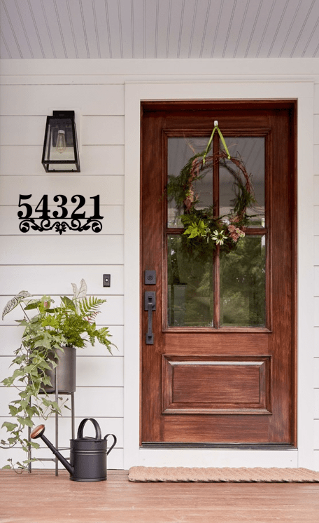 Decorative Metal House Number / Address Sign 2 - Wood & Metal By Dao