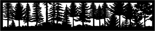 Decorative Metal Panel Insert. Decorative Fence Topper Insert. Tree Line / Forest Scene - Wood & Metal By Dao