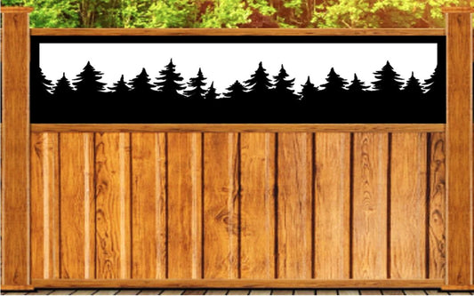 Decorative Metal Panel Insert. Privacy Fence Topper Insert. Tree Line Metal Panel. Tree Line Fence Topper. - Wood & Metal By Dao