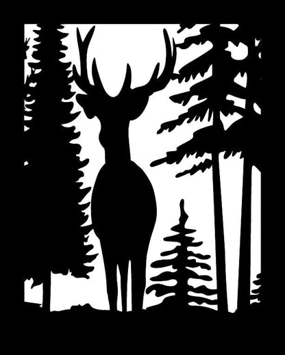 Decorative Rustic Metal Panel, Metal Panel Insert, Deer Metal Panel - Wood & Metal By Dao