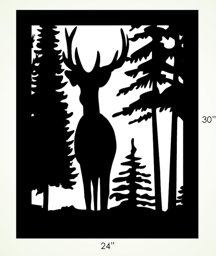 Decorative Rustic Metal Panel, Metal Panel Insert, Deer Metal Panel - Wood & Metal By Dao