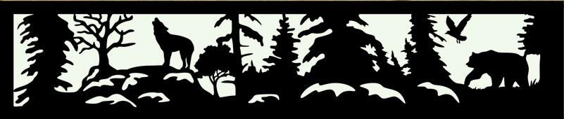 Decorative Rustic Metal Panel, Metal Panel Insert, Fence Topper Insert. Wildlife Scenery Metal Panel. - Wood & Metal By Dao