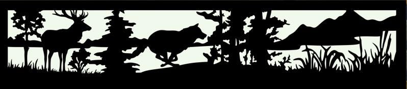 Decorative Rustic Metal Panel, Metal Panel Insert, Fence Topper Insert. Wildlife Scenery Metal Panel. - Wood & Metal By Dao