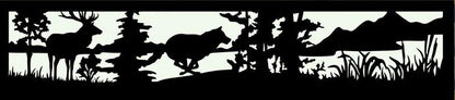 Decorative Rustic Metal Panel, Metal Panel Insert, Fence Topper Insert. Wildlife Scenery Metal Panel. - Wood & Metal By Dao
