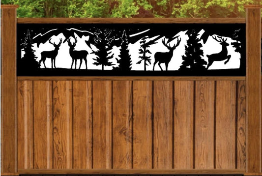 Decorative Rustic Metal Panel, Metal Panel Insert, Fence Topper Insert. Wildlife Scenery Metal Panel. - Wood & Metal By Dao