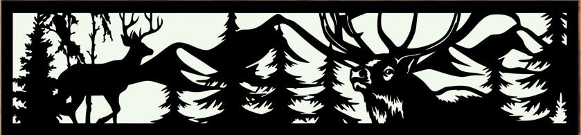 Decorative Rustic Metal Panel, Metal Panel Insert, Fence Topper Insert. Wildlife Scenery Metal Panel. Deer Fence Topper. - Wood & Metal By Dao