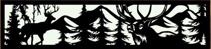 Decorative Rustic Metal Panel, Metal Panel Insert, Fence Topper Insert. Wildlife Scenery Metal Panel. Deer Fence Topper. - Wood & Metal By Dao