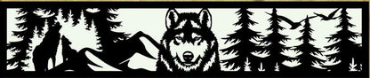 Decorative Rustic Metal Panel, Metal Panel Insert, Fence Topper Insert. Wildlife Scenery Metal Panel. Wolf Fence Topper. - Wood & Metal By Dao