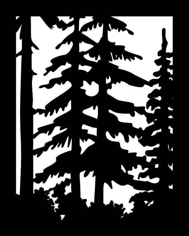 Decorative Rustic Metal Panel, Metal Panel Insert, Small Trees Metal Panel - Wood & Metal By Dao