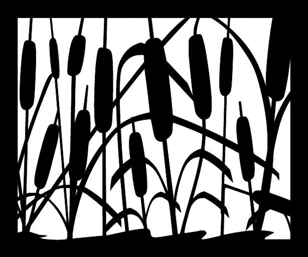 Decorative Rustic Metal Panel, Metal Panel Insert, Wildlife Scenery Metal Panel, Cattails Metal Panel - Wood & Metal By Dao