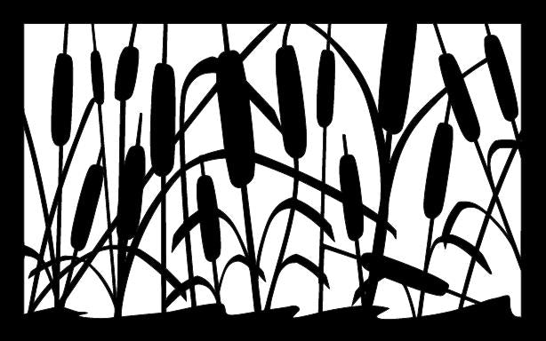 Decorative Rustic Metal Panel, Metal Panel Insert, Wildlife Scenery Metal Panel, Cattails Metal Panel - Wood & Metal By Dao