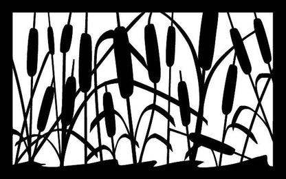Decorative Rustic Metal Panel, Metal Panel Insert, Wildlife Scenery Metal Panel, Cattails Metal Panel - Wood & Metal By Dao