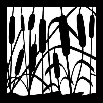 Decorative Rustic Metal Panel, Metal Panel Insert, Wildlife Scenery Metal Panel, Cattails Metal Panel - Wood & Metal By Dao