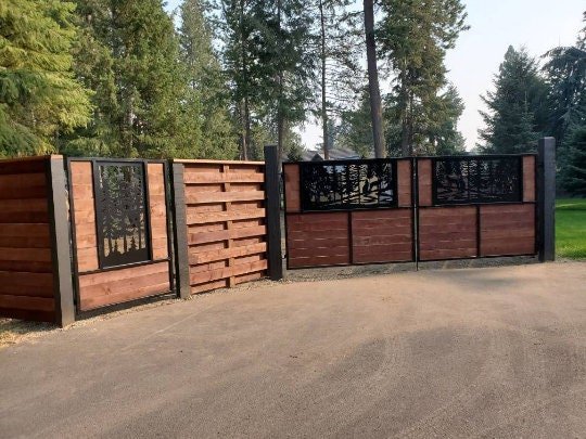 Decorative Rustic Metal Panel, Metal Panel Insert, Wildlife Scenery Metal Panel with Turkeys - Wood & Metal By Dao