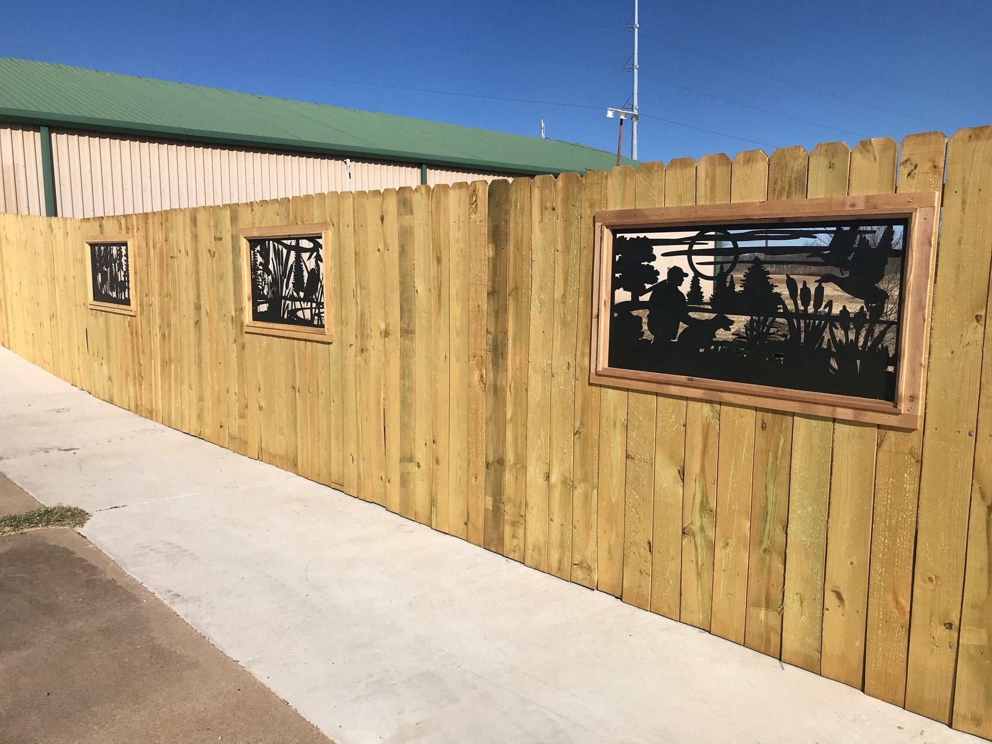 Decorative Rustic Metal Panel, Metal Panel Insert, Wildlife Scenery with Bear and Deer Metal Panel - Wood & Metal By Dao