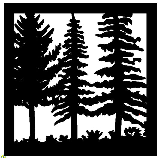 Decorative Rustic Metal Panel, Metal Panel Insert, Wildlife Scenery with Just Trees Square Panel (SP Trees 2) - Wood & Metal By Dao