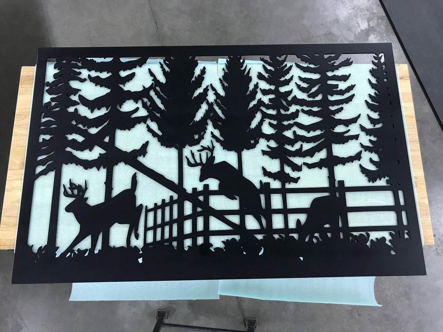 Decorative Rustic Metal Panel, Metal Panel Insert, Wildlife Scenery with Deer Metal Panel