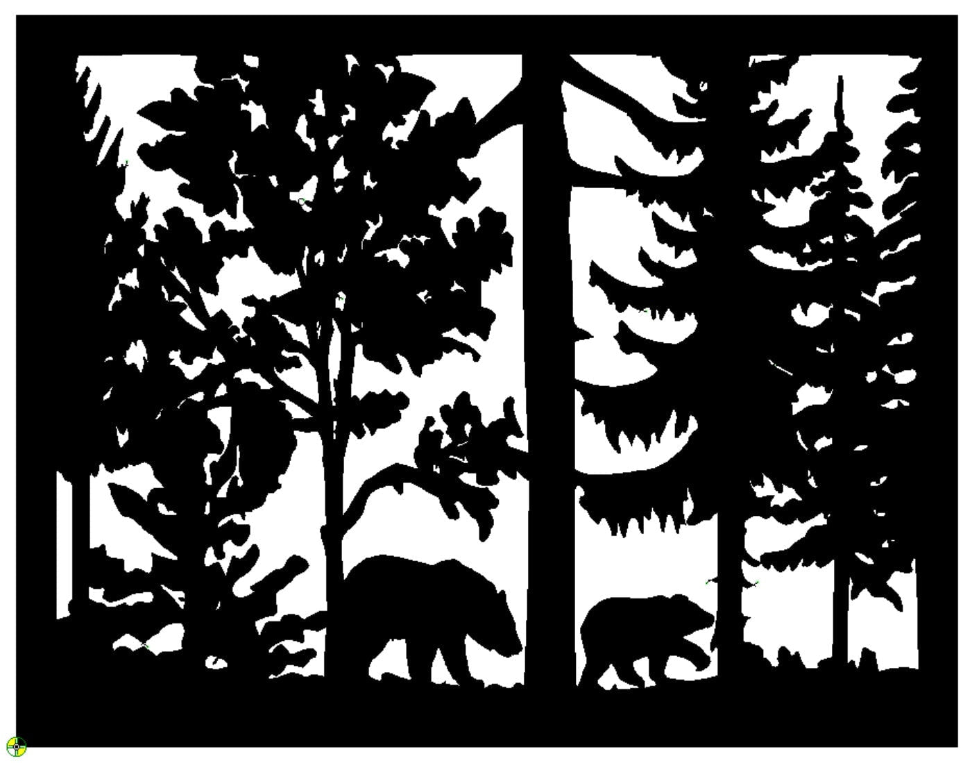 Decorative Rustic Metal Panel, Metal Panel Insert, Wildlife Scenery with Bears Metal Panel - P28 - Wood & Metal By Dao