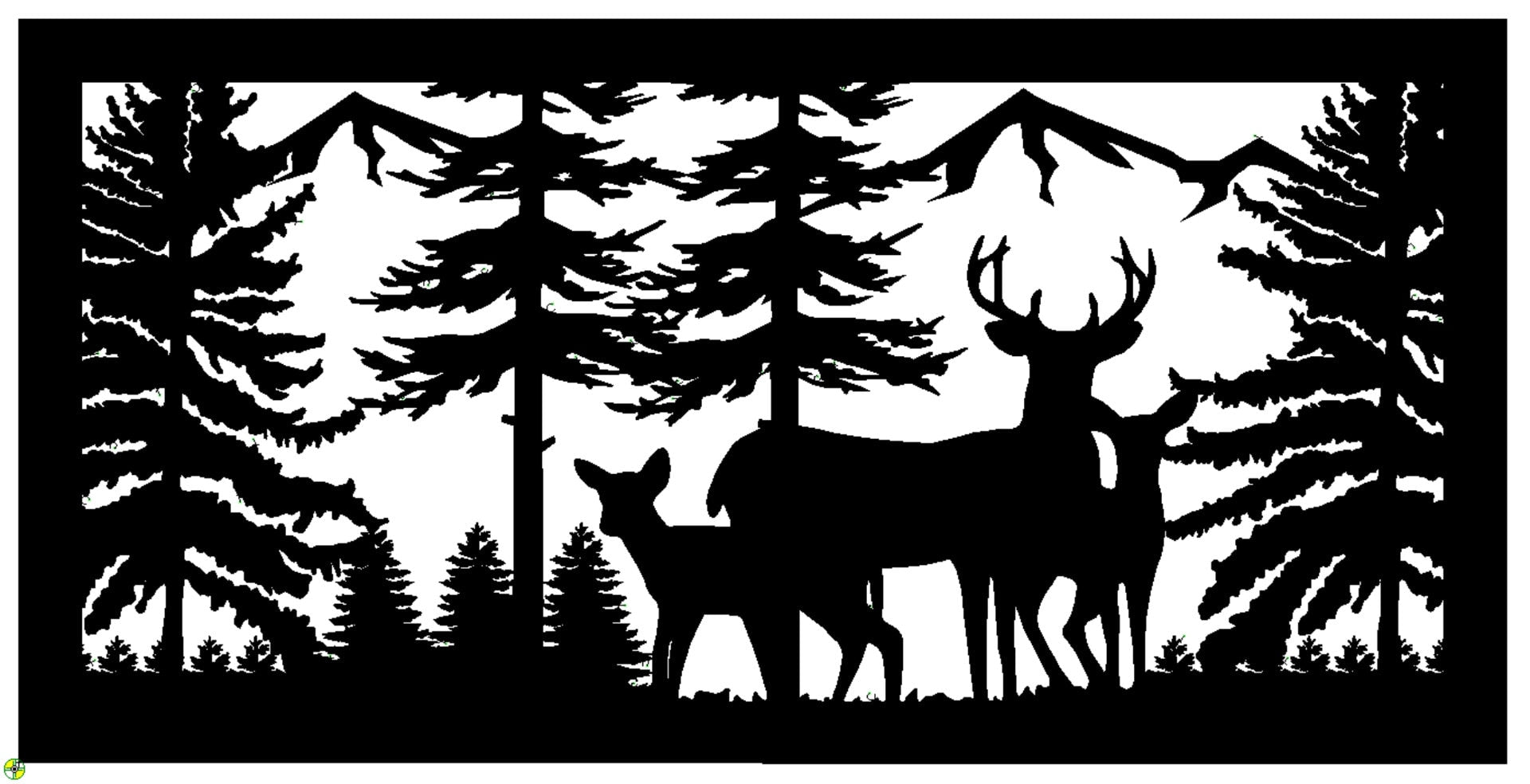 Decorative Rustic Metal Panel, Metal Panel Insert, Wildlife Scenery with Deer and Trees Metal Panel - P33 - Wood & Metal By Dao