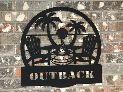 Personilzed Metal Sign, Beach Campfire Sign