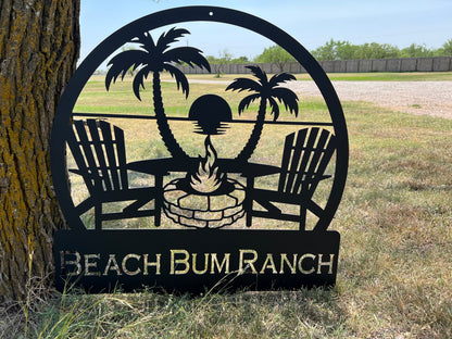 Personalized Metal Sign, Custom Metal Art, Beach Campfire Metal Sign, Metal Wall Art, Housewarming Gift