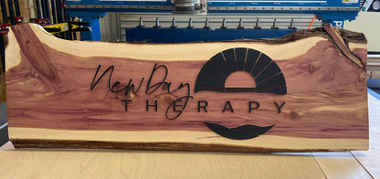 Live Edge Cedar Sign - Wood & Metal By Dao