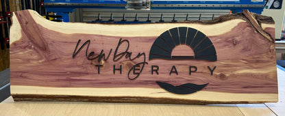 Live Edge Cedar Sign - Wood & Metal By Dao