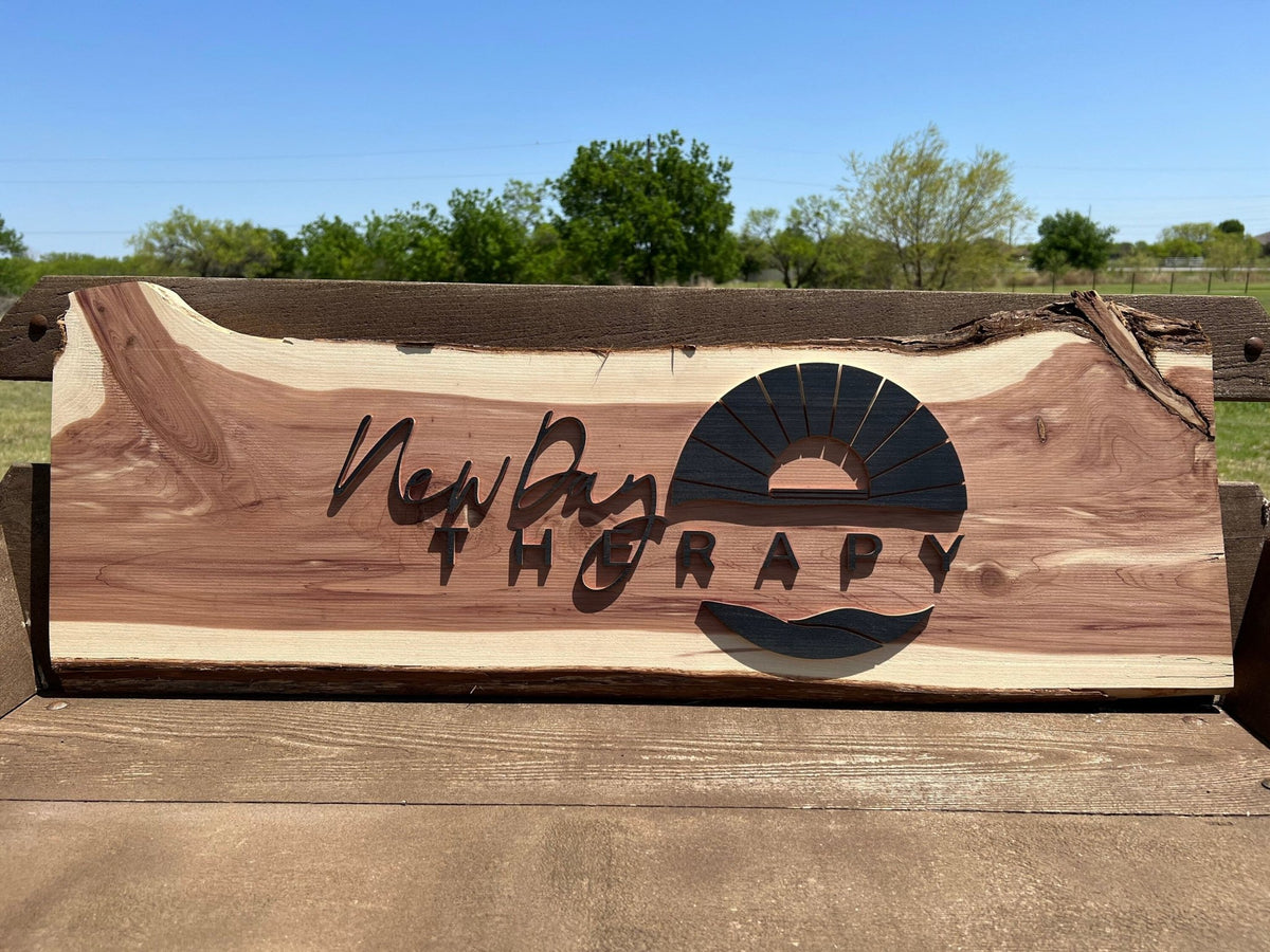 Edge Sign Designs Custom Live Edge Cedar Carved Sign. Personalized Wood Sign. – Wood ...