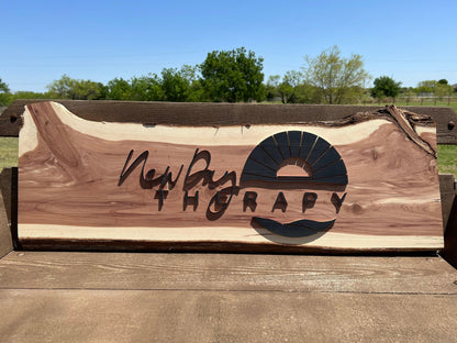 Live Edge Cedar Sign - Wood & Metal By Dao