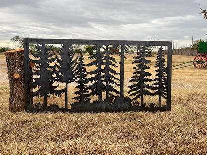 Wildlife Scenery with Trees Metal Panel - P13 - Wood & Metal By Dao